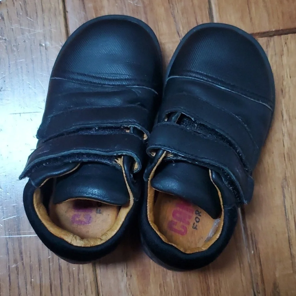 Camper black kids dress shoes